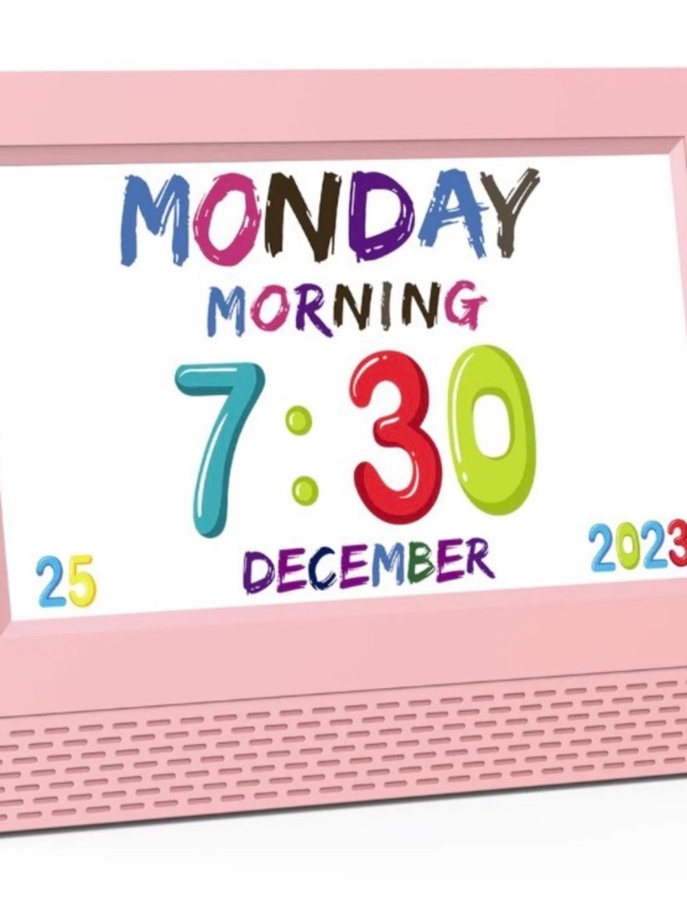 Kids Digital Alarm Clock with Voice Scene Reminders, 7" Eye-Caring Display
